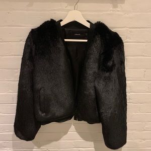 J Brand faux fur bomber jacket
